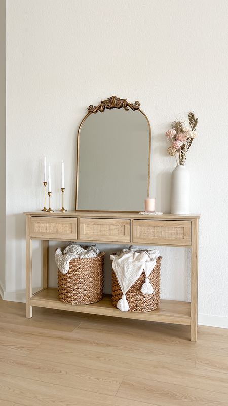 LOVE this boho entryway console table! It’s under $135 on Amazon too — high quality, sturdy, and has lots of storage space! Linked this table + my decor as well

// entryway table, entryway table decor, entryway table styling, entryway console table, console table decor, console table styling, hallway table, hallway decor, entryway, home decor, furniture, gleaming primrose mirror dupe, gold candlestick holders, candle stick holders, tall vase, white vase, spring decor, spring home decor, spring entryway table, Amazon entryway table, Amazon console table, Amazon home, Amazon finds, Target home decor, neutral home, neutral style, boho home decor, minimalist home, minimalist style, Nicole Neissany, Neutrally Nicole, neutrallynicole.com (2.26)

#liketkit 

#LTKfindsunder100 #LTKstyletip #LTKhome #LTKfindsunder50