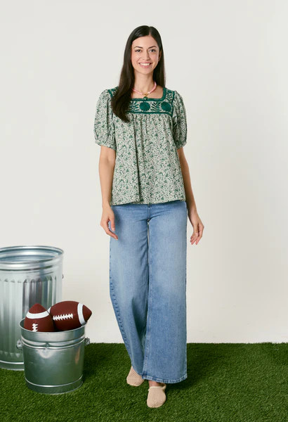 Maria Flores Verdes Blouse | Mi Golondrina