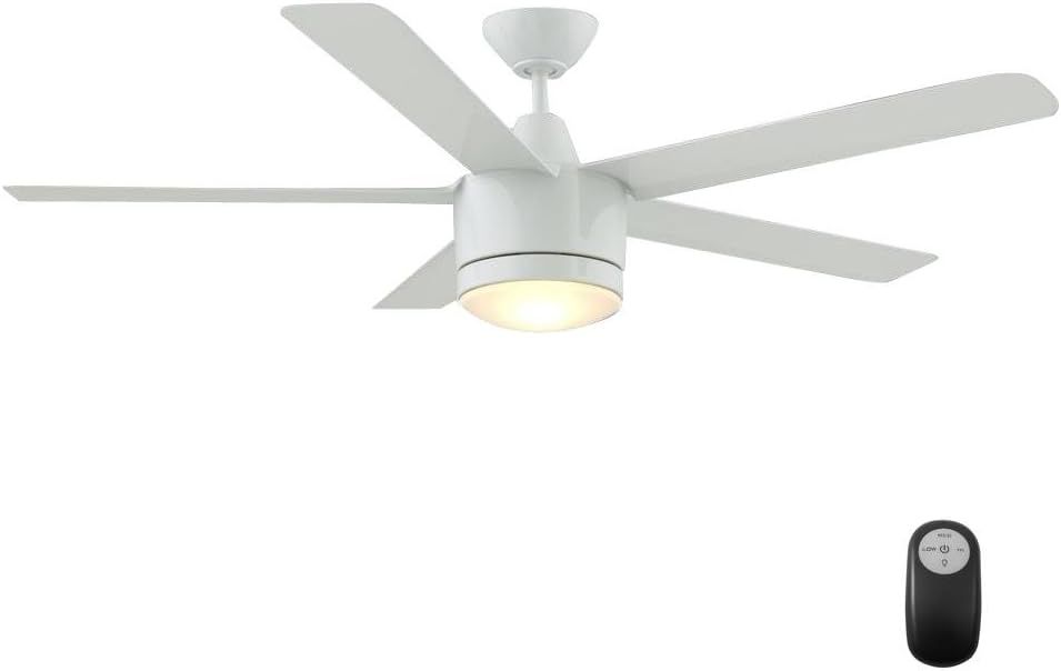 Merwry 52 In. LED Indoor White Ceiling Fan | Amazon (US)