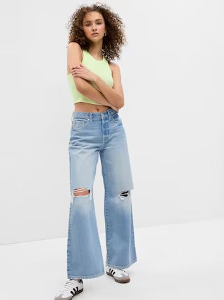 PROJECT GAP Low Rise Side Stripe Wide Baggy Jeans with Washwell | Gap (US)