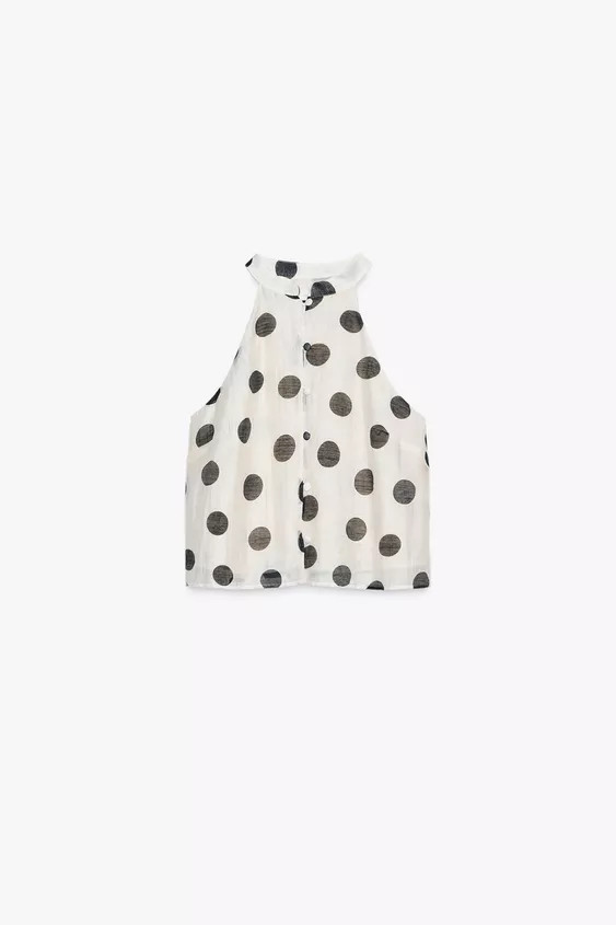 POLKA DOT HALTER TOP | Zara UK