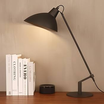 Desk Lamp Modern Industrial 100% Metal Table Lamp 22", Soft White Light (3000K) with Adjustable S... | Amazon (US)