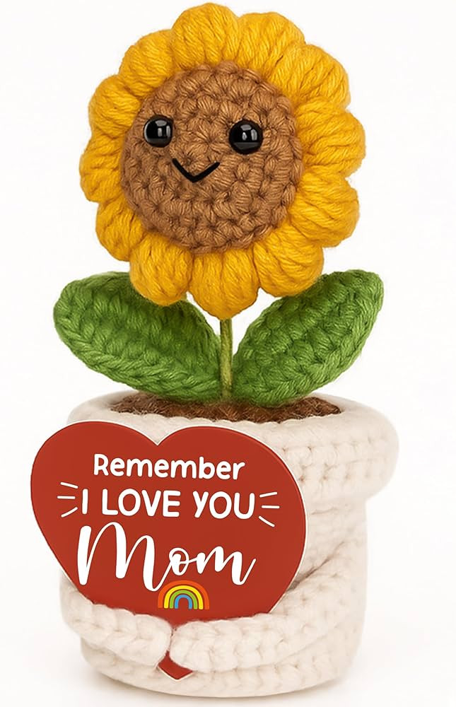 Funny Birthday Gifts for Mom, Mom Gifts from Daughter Son, Handmade Crochet Sunflower Mother’s ... | Amazon (US)