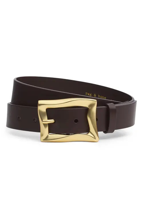 rag & bone Waverly Leather Belt in Dark Brown at Nordstrom, Size Medium | Nordstrom
