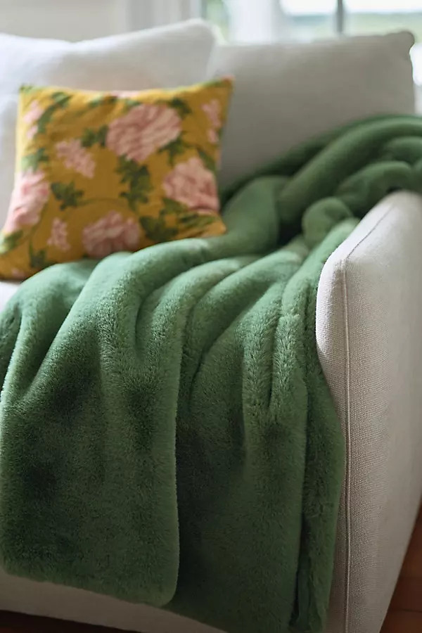 Sophie Faux Fur Throw Blanket | Anthropologie (US)