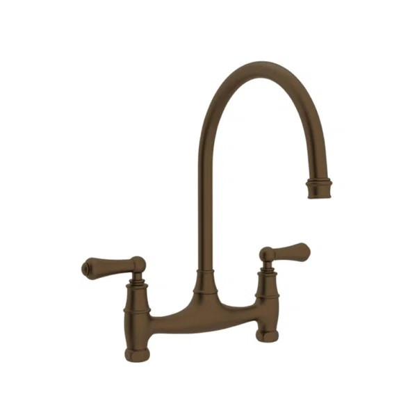 Edwardian Extended Spout Bridge Kitchen Faucet With Side Spray | Wayfair North America