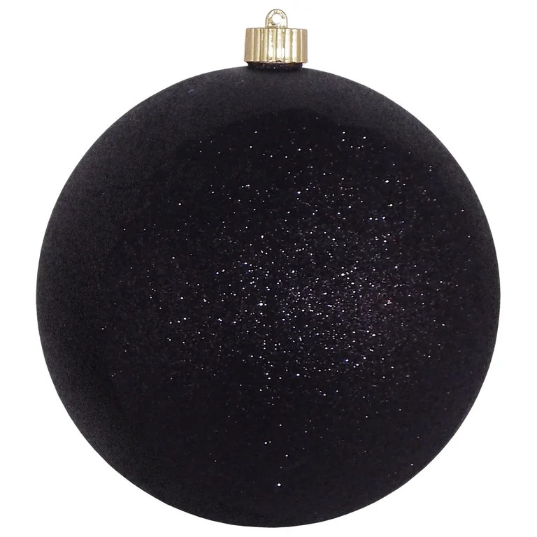 8" (200mm) Shatterproof Black Glitter Christmas Ball Ornament by Christmas by Krebs | Walmart (US)
