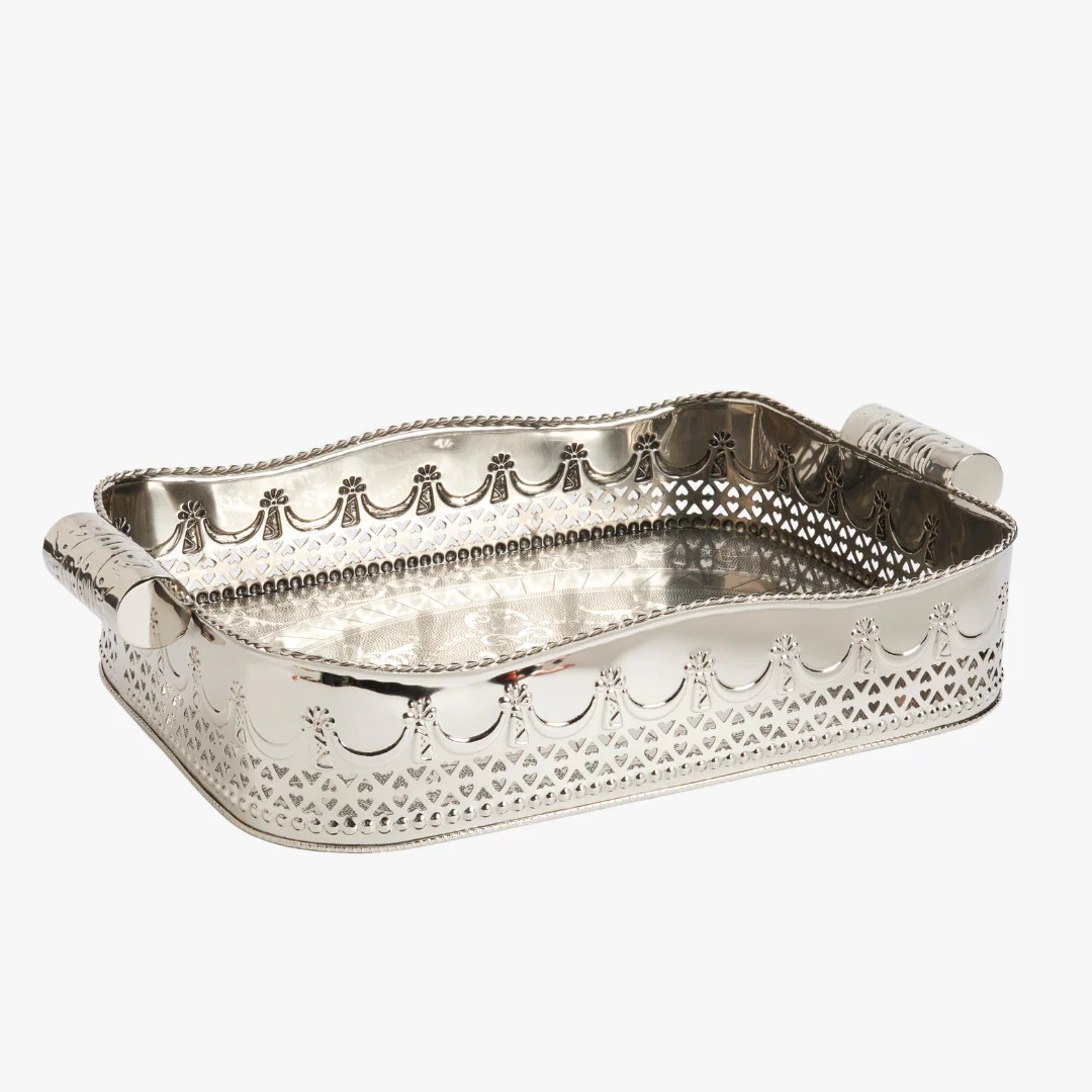 Devon Nickel Embossed Bar Tray | Dear Keaton