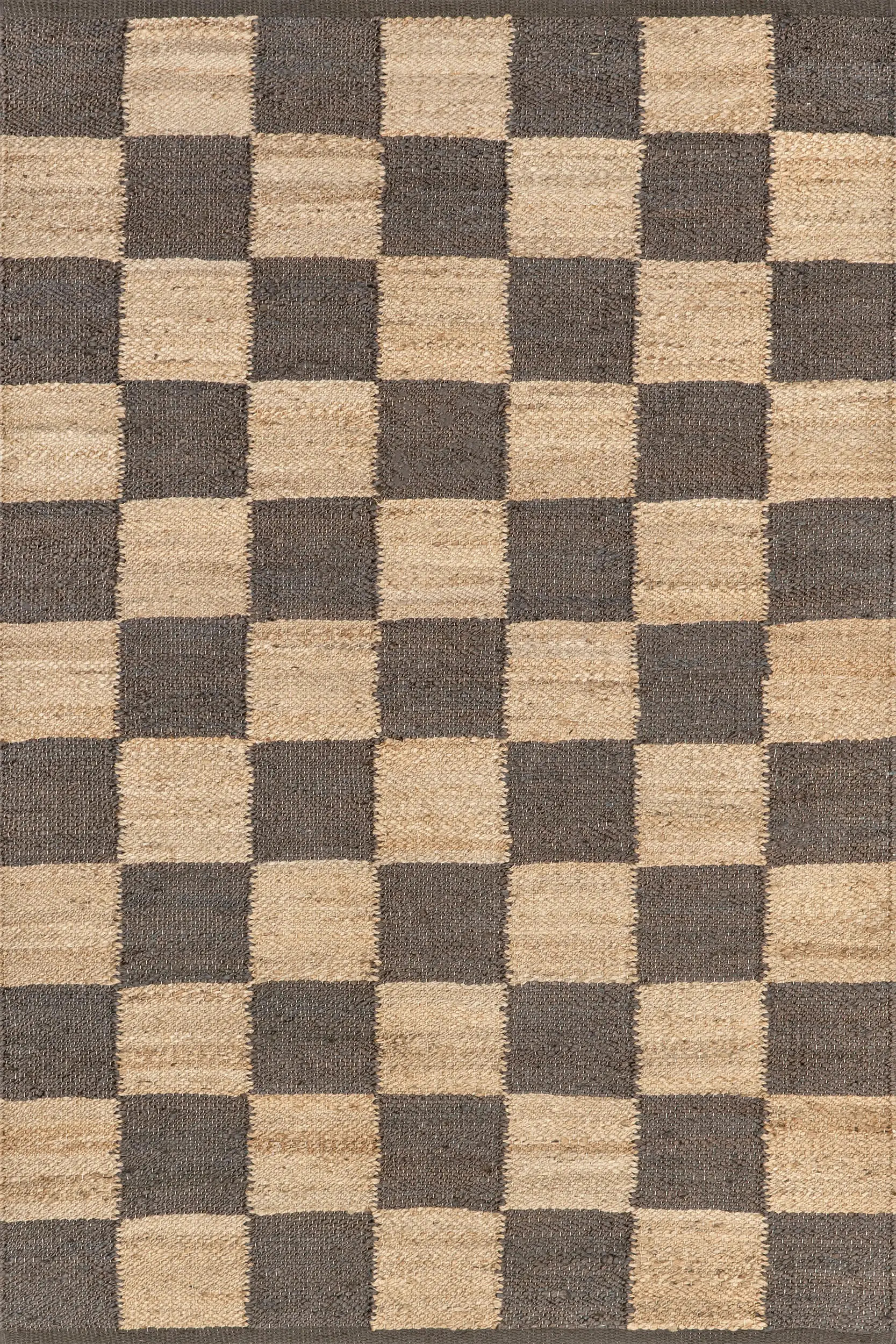 Cassia Classic Checkered Rug | Dark Grey | Rugs USA