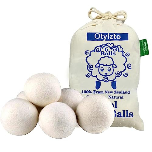 Otylzto Wool Dryer Balls 6-Pack, Drying Balls for Laundry,Reusable As Natural Fabric Softener, Reduce Clothing Wrinkles, Drying Clothes Faster Eco-Friendly | Amazon (US)
