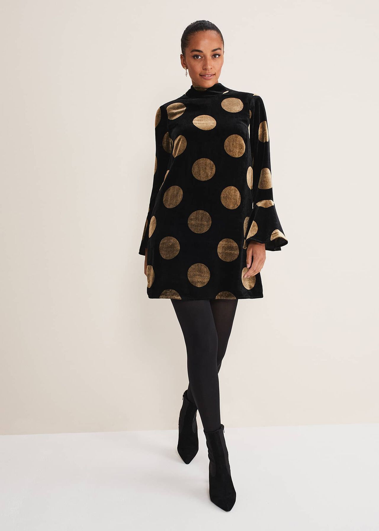 Aylin Spot Bell Sleeve Dress | Phase Eight (UK)