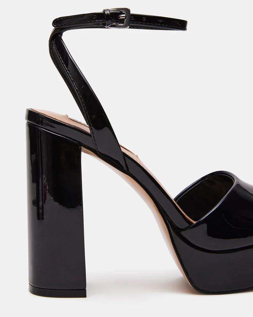 LOURDES Black Patent Platform Heel | Women's Heels | Steve Madden (US)