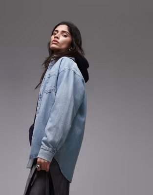 Topshop denim shacket in bleach | ASOS (Global)