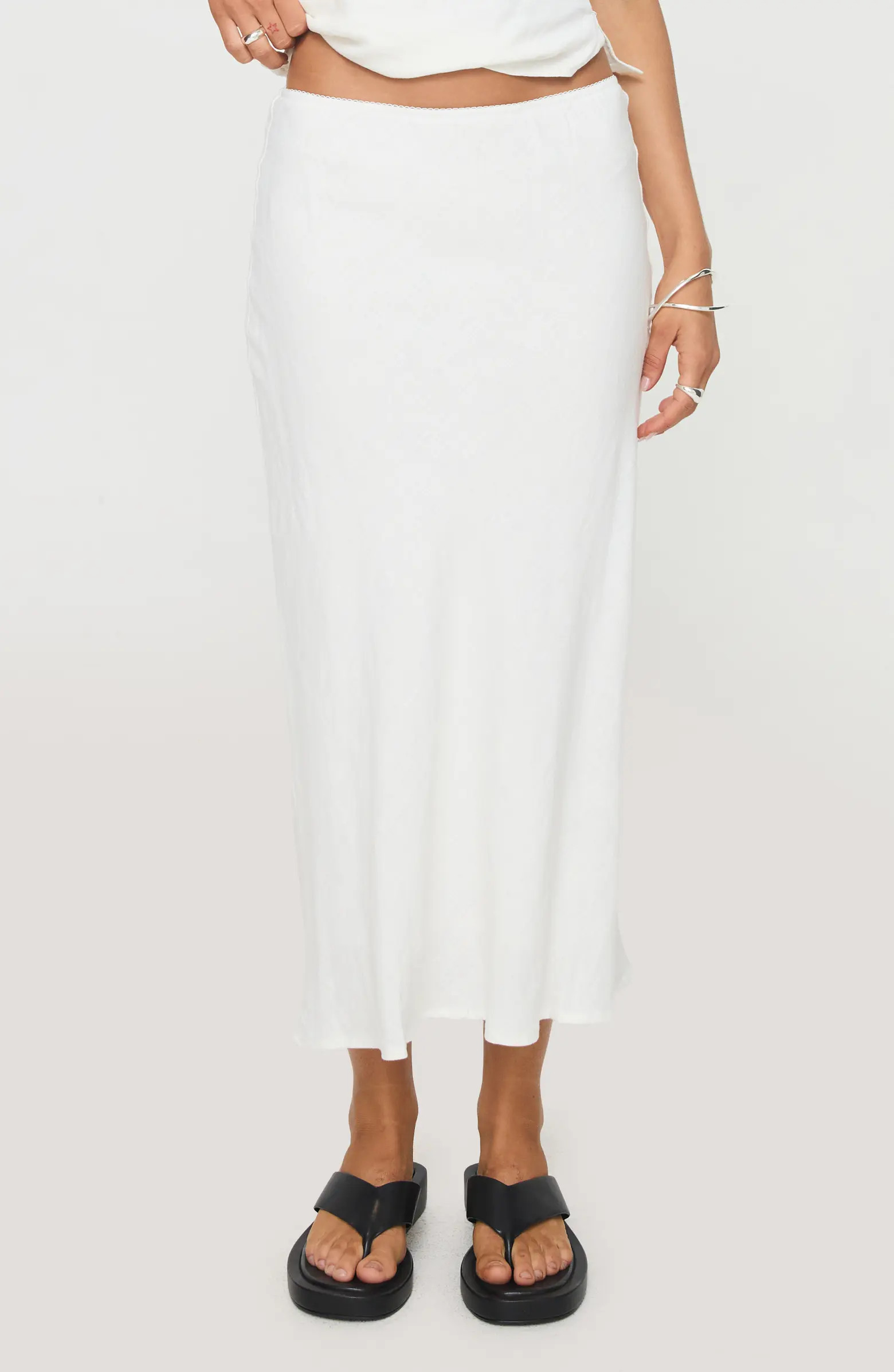 Ermias Linen Blend Midi Skirt | Nordstrom