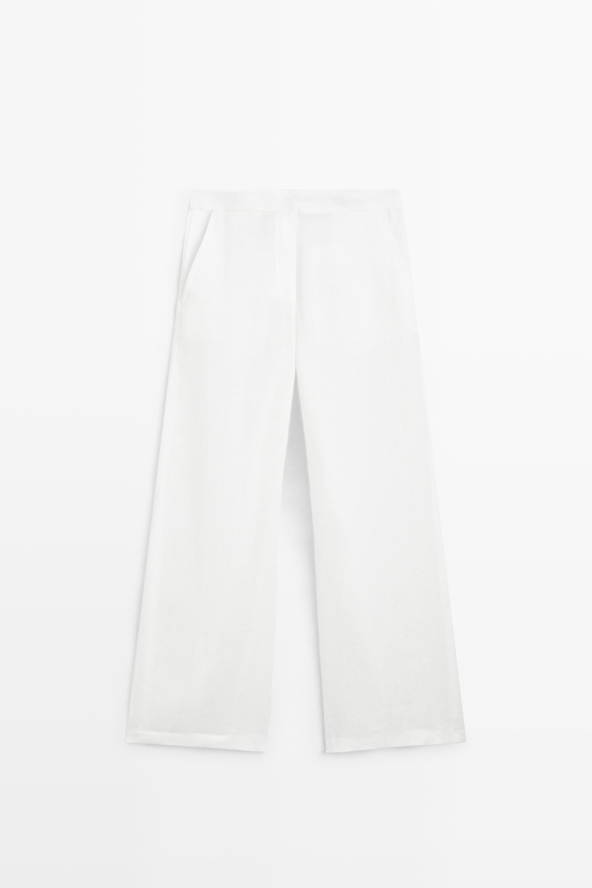 Flowing 100% linen trousers | Massimo Dutti US