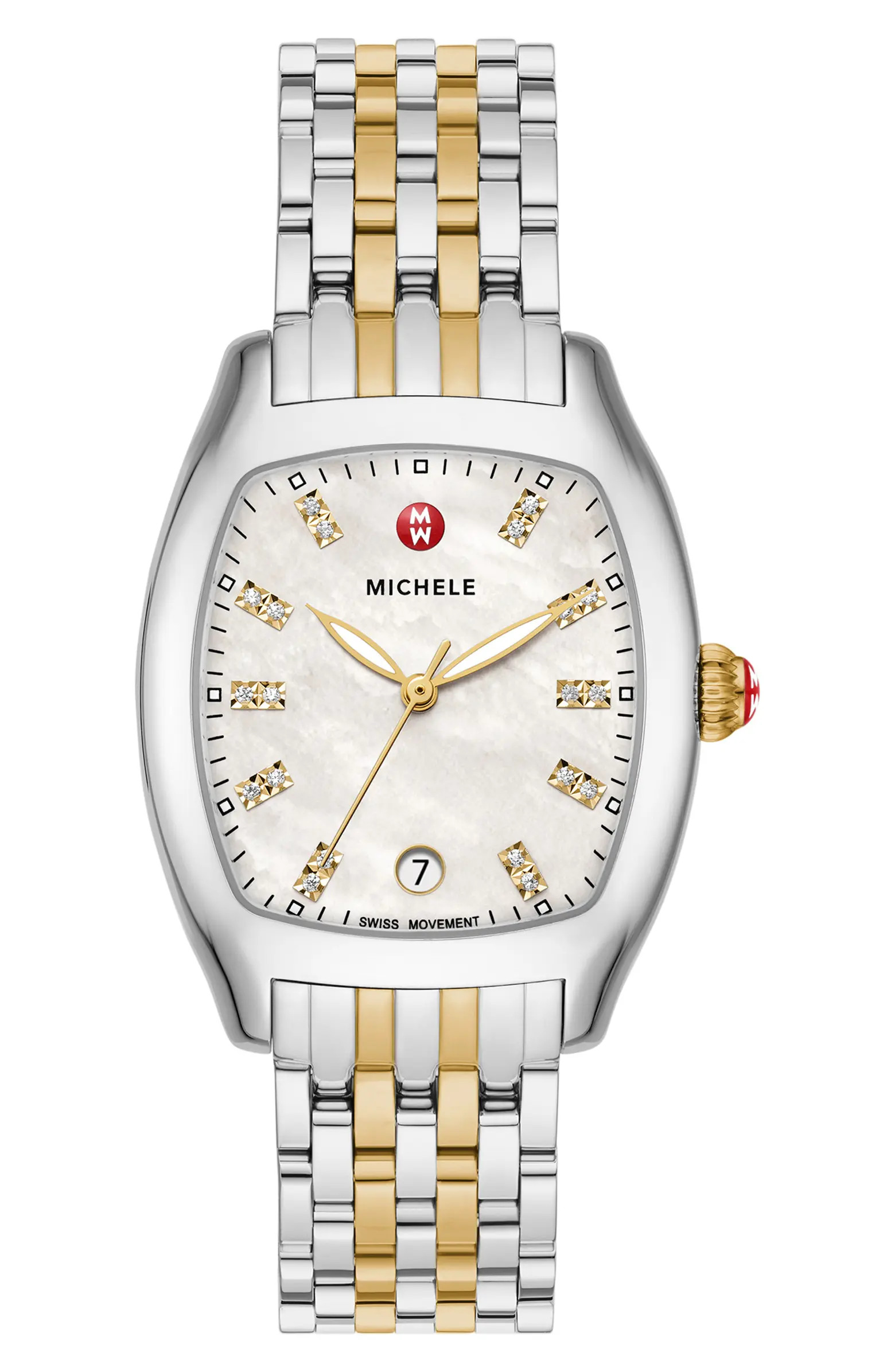 MICHELE Jolie Diamond Two-Tone Bracelet Watch, 40mm | Nordstromrack | Nordstrom Rack