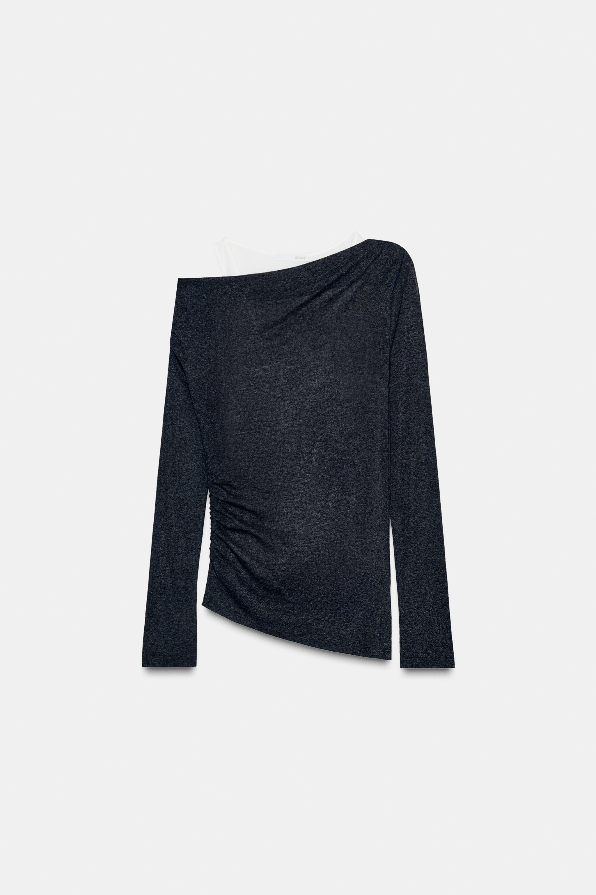 ASYMMETRIC DOUBLE EFFECT T-SHIRT | Zara US