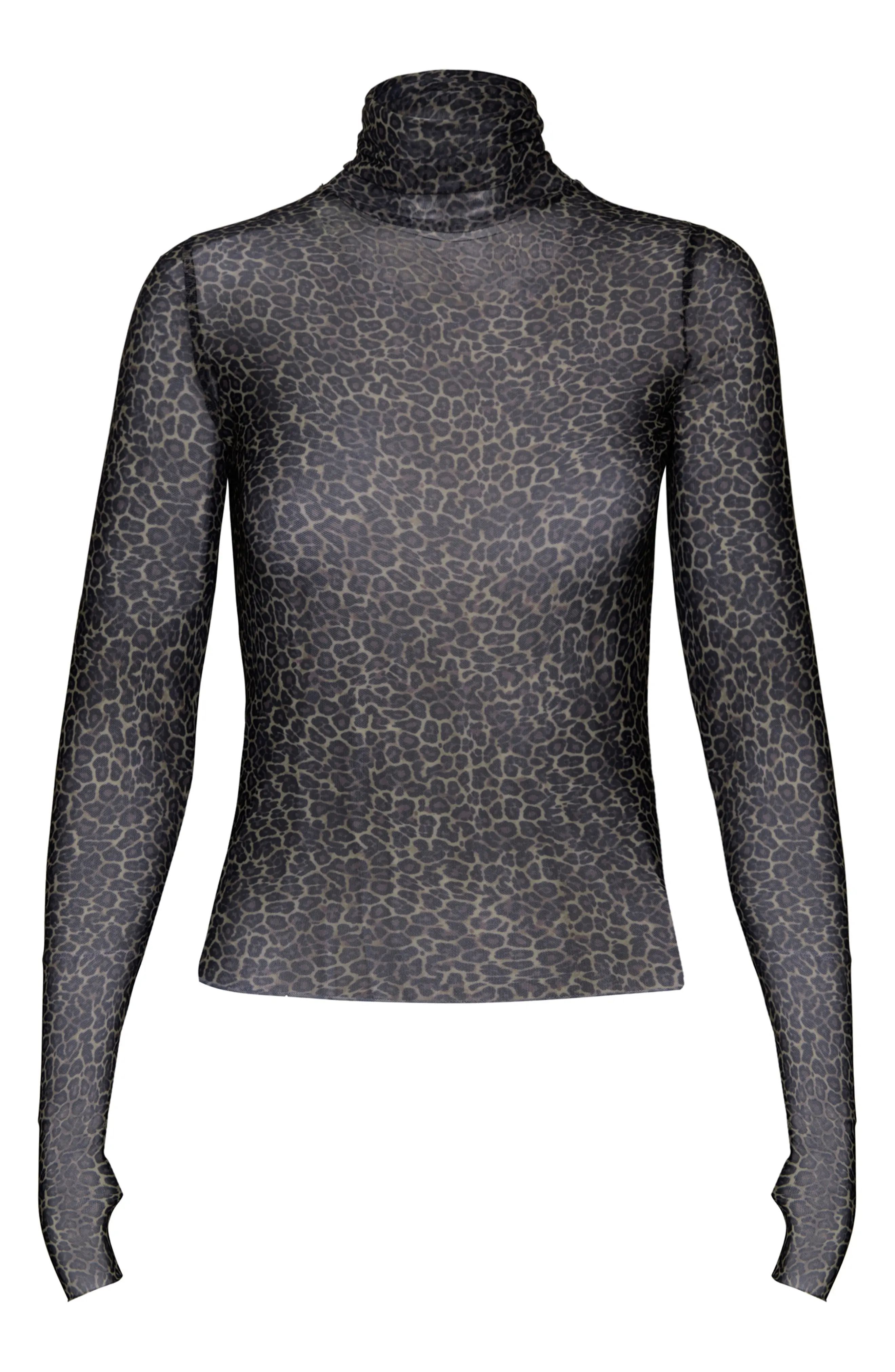 Women's Afrm Zadie Semi Sheer Turtleneck, Size X-Small - None | Nordstrom