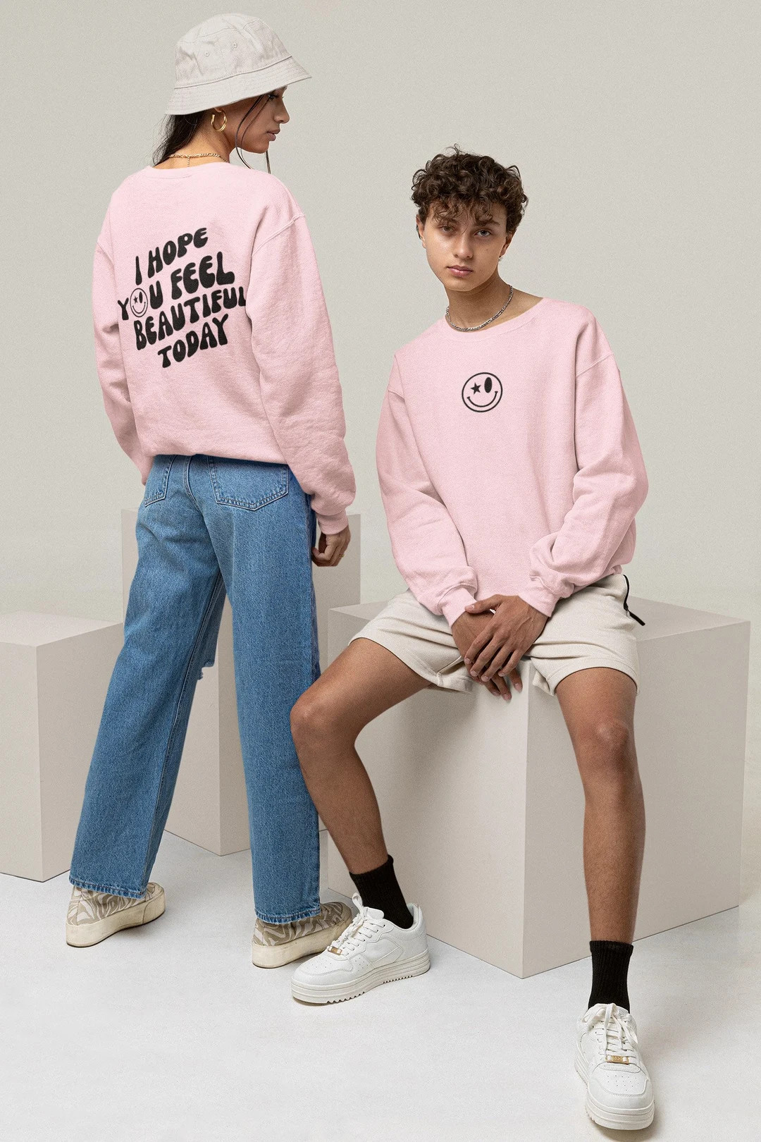 I Hope You Feel Beautiful Today Sweatshirt • Smiley Sweatshirt • Affirmation Sweatshirt • P... | Etsy (US)