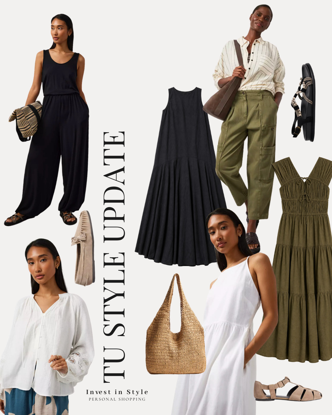 20% off everything at Tu Clothing! 

Summer Outfit Ideas, Black Sleeveless Jumpsuit, Black Midi Dress, Khaki Utility Trousers, Khaki Maxi Dress, White Summer Dress, White Boho Blouse, Raffia Tote Bag, Neutral Summer Flats, Casual Summer Style, Everyday Summer Outfit, Minimal Holiday Wardrobe, Easy Capsule Wardrobe, Affordable Fashion Finds

#LTKuk #LTKspring #LTKsummer