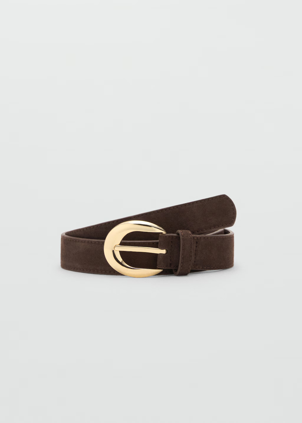 Leather belt with oval buckle | Mango (US/MX/AU)