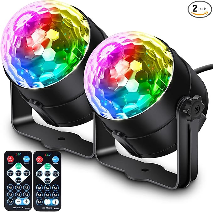 Apeocose [2-Pack] Disco Ball Party Lights, Happy New Year Decorations 2024 New Year Eve Party Sup... | Amazon (US)