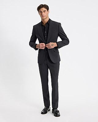 Slim Charcoal Wool-Blend Modern Tech Suit Pant | Express