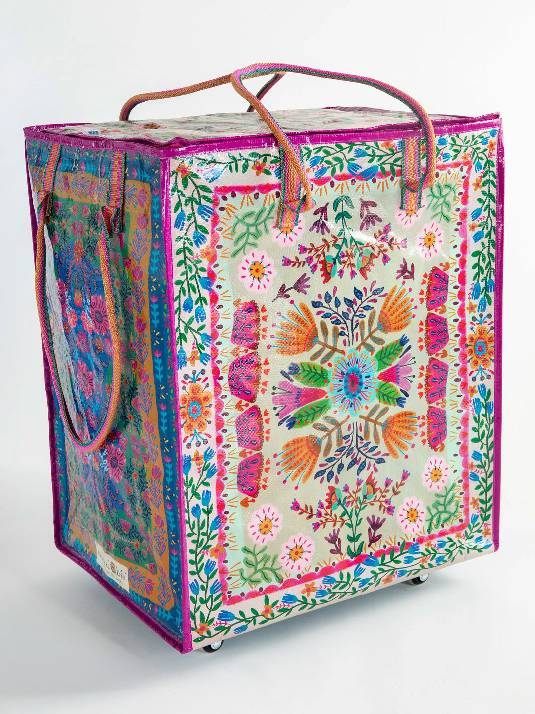 Rolling Tote Bag - XL Light Taupe Flower | Natural Life