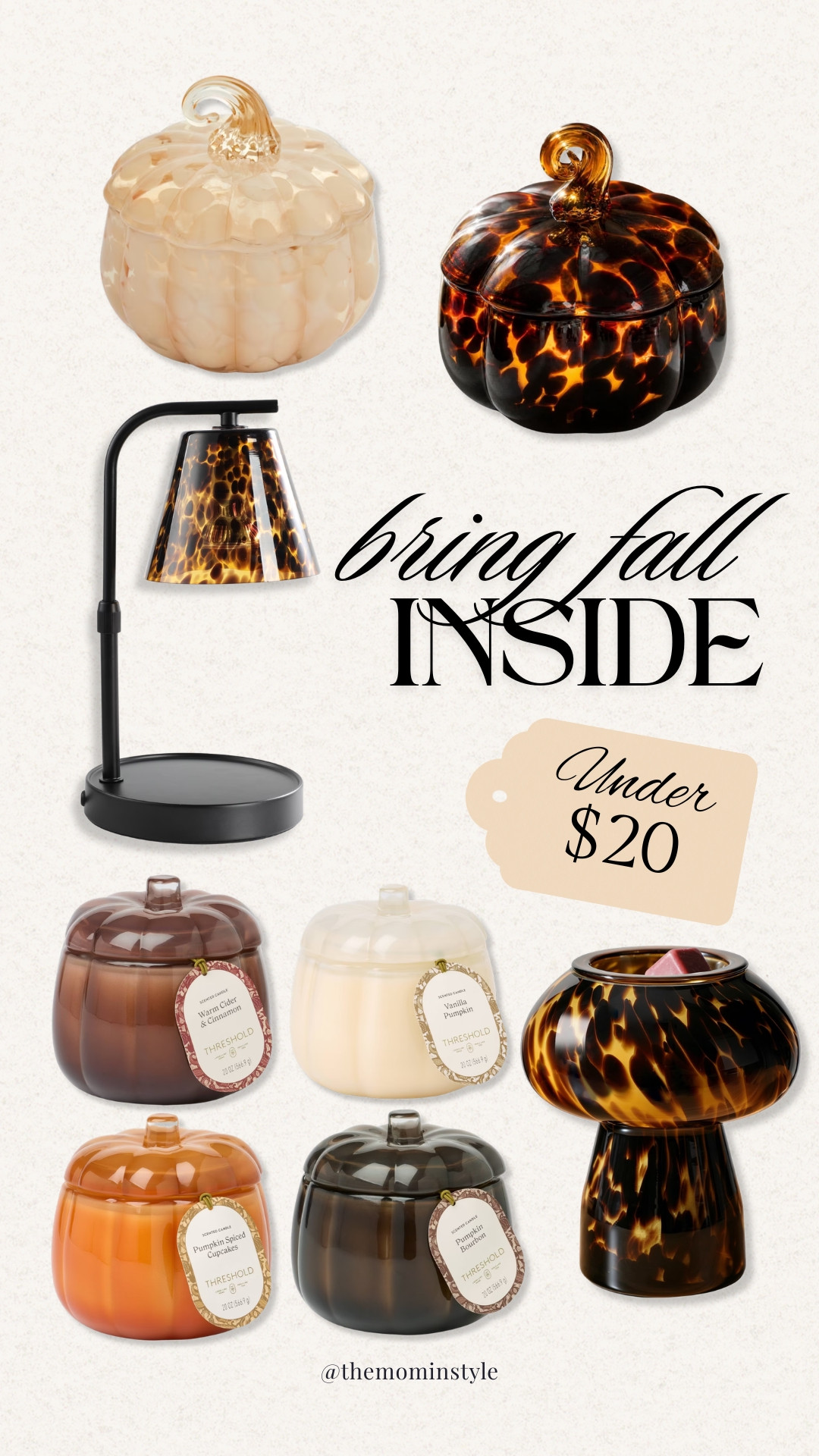 Fall decorating is officially calling, and these finds make it easy to bring the season inside without spending a fortune. From glass pumpkins and cozy candles to that gorgeous tortoiseshell lamp, there are so many good pieces here all under $20.

fall home decor, fall decorating ideas, pumpkin decor, affordable fall decor, Target fall decor, cozy home decor, autumn home decor, fall candles, tortoiseshell decor, budget friendly home decor, TheMomInStyle 

 #LTKSeasonal #LTKOver40 #LTKHome