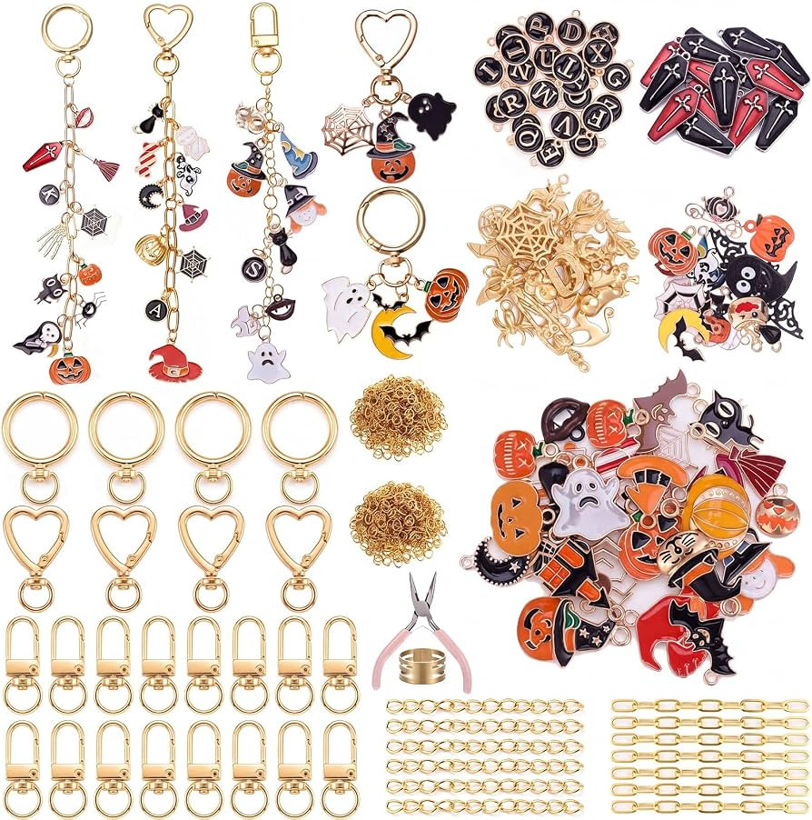685 Pcs Charms Lip Gloss Keychain Making Kit DIY Craft Supply, Halloween | Amazon (US)