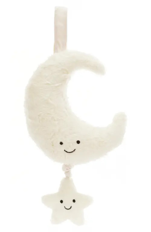 Jellycat Amusable Crescent Moon & Star Musical Pull Stuffed Animal in White at Nordstrom | Nordstrom