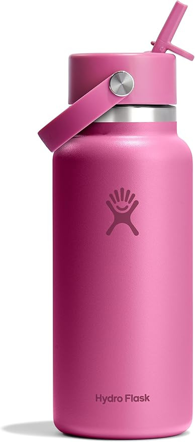 Hydro Flask Water Bottle - Insulated Stainless Steel - Wide Mouth Flex Straw Lid, Non Spill, Leak... | Amazon (US)