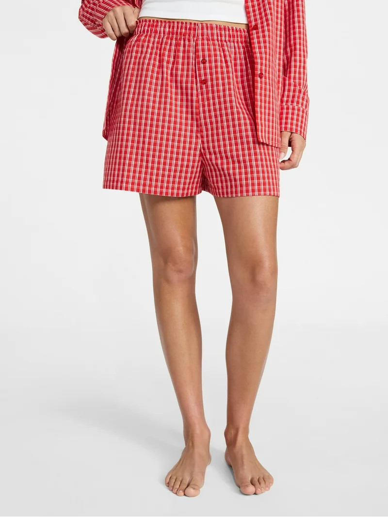 No Boundaries Sleepwear Cotton Boxer Shorts, 3'' Inseam, Women's XS-XXL | Walmart (US)