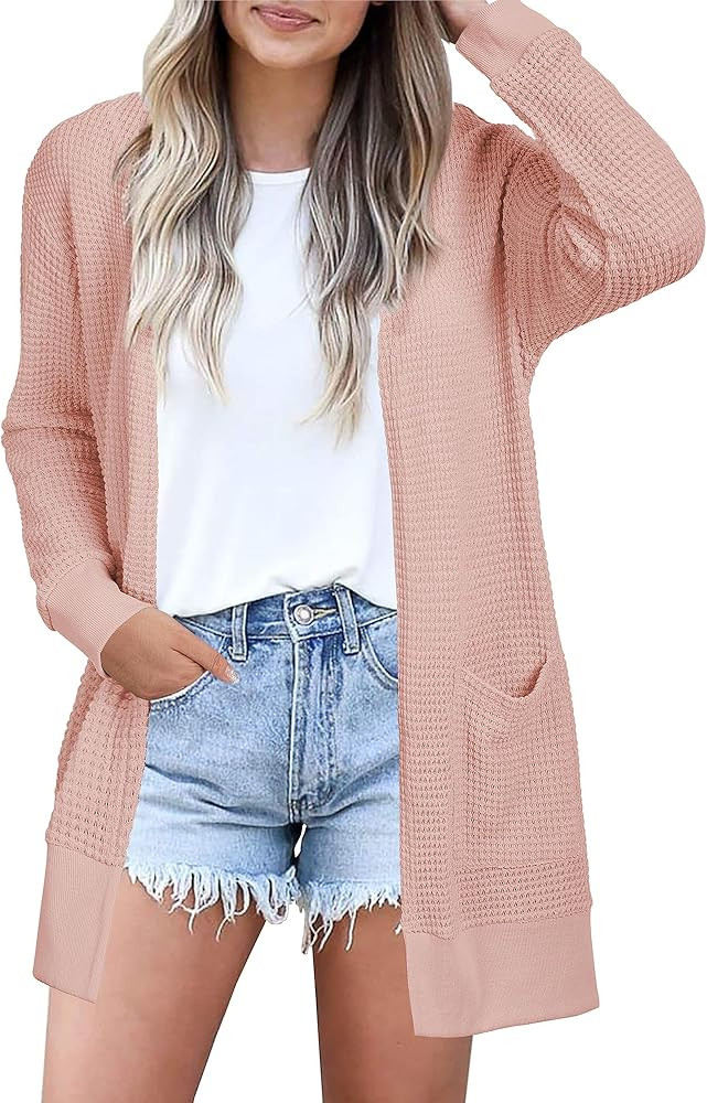 STYLEWORD Women's Fashion Cardigan Sweater Lightweight Open Front Long Casual Beach Kimonos Outfi... | Amazon (US)