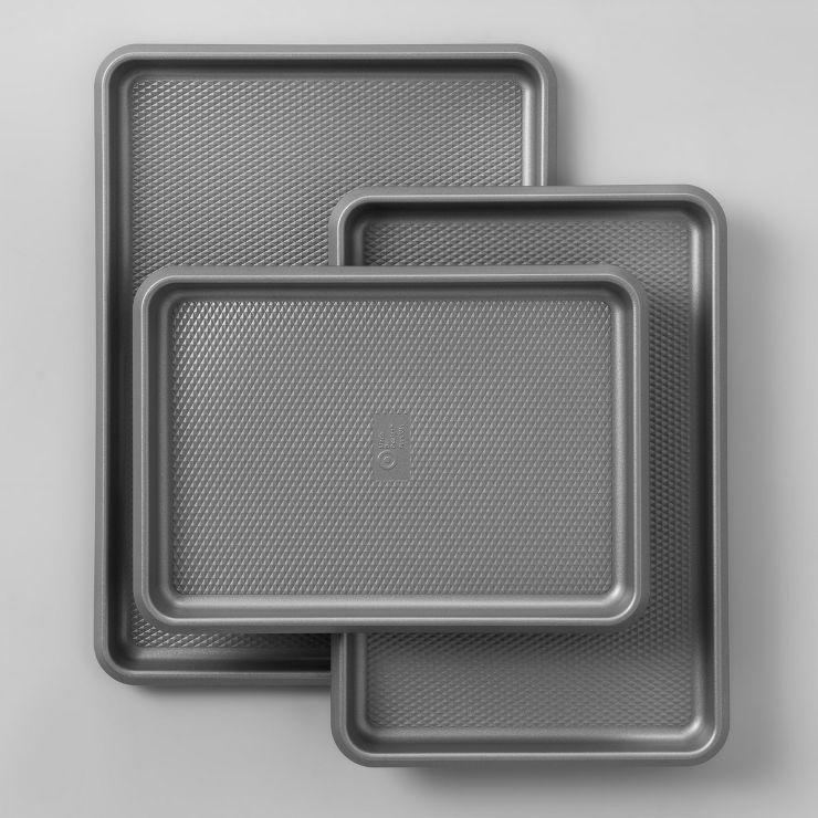 Set of 3 Cookie Sheets Warp Resistant Textured Steel - Made By Design™ | Target