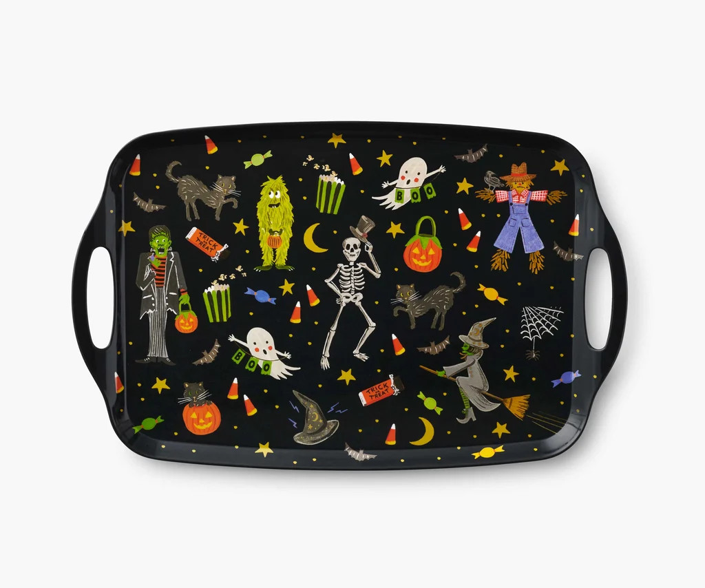 Melamine Serving Platter with Handles - Halloween Parade | Rifle Paper Co.