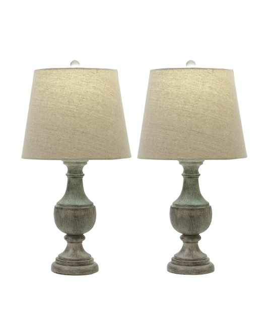 24.5in Set Of 2 Grey Wash Lamps | TJ Maxx