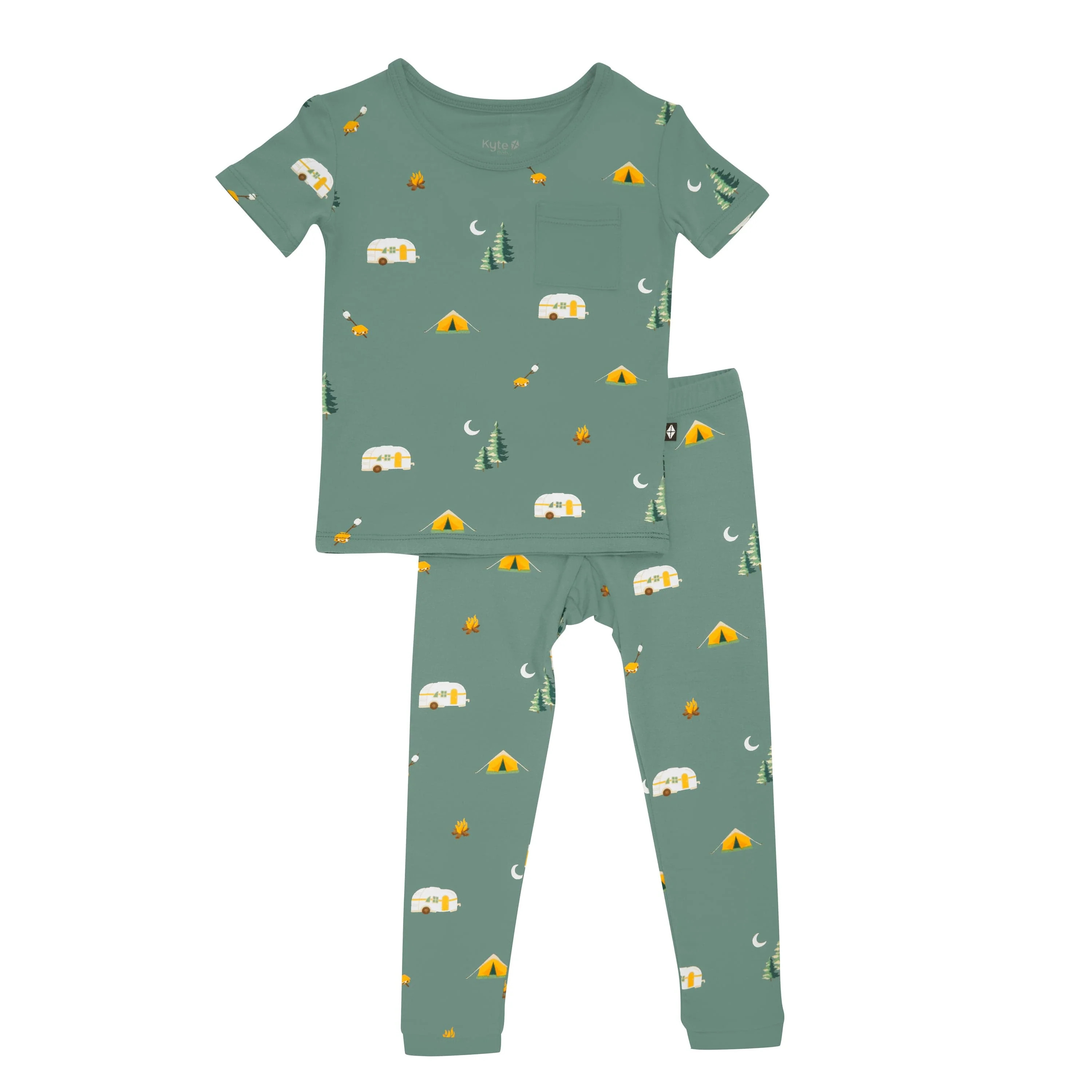 Short Sleeve with Pants Pajamas in Camping *Slight Misprint* | Kyte BABY