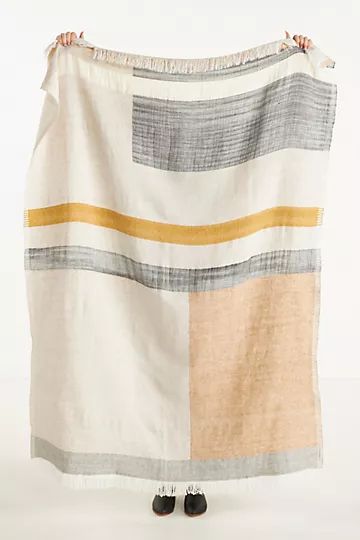 Woven Blocked Stripe Throw Blanket | Anthropologie (US)