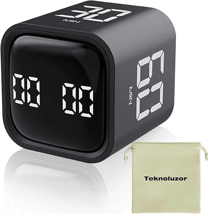 Digital Cube Pomodoro Timer Productivity Timer kitchen Timer Desk Timer 5/10/30/60min & Custom Co... | Amazon (US)