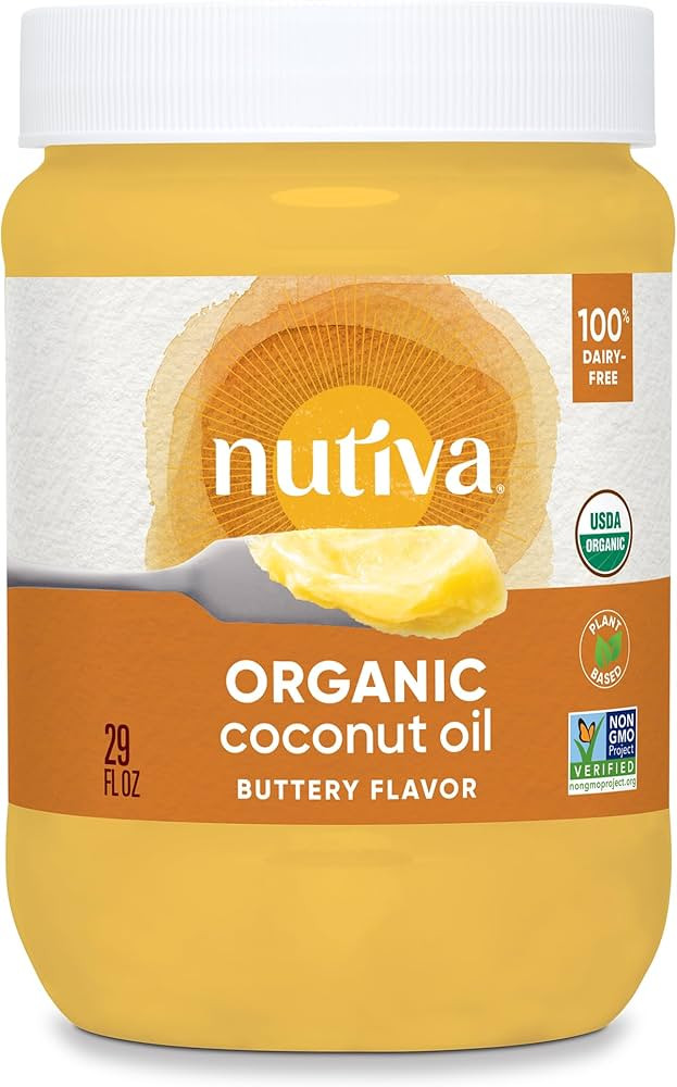 Nutiva Organic Butter Flavored Coconut Oil for Popcorn, Cooking and Baking. 29 Fl Oz - USDA Organ... | Amazon (US)