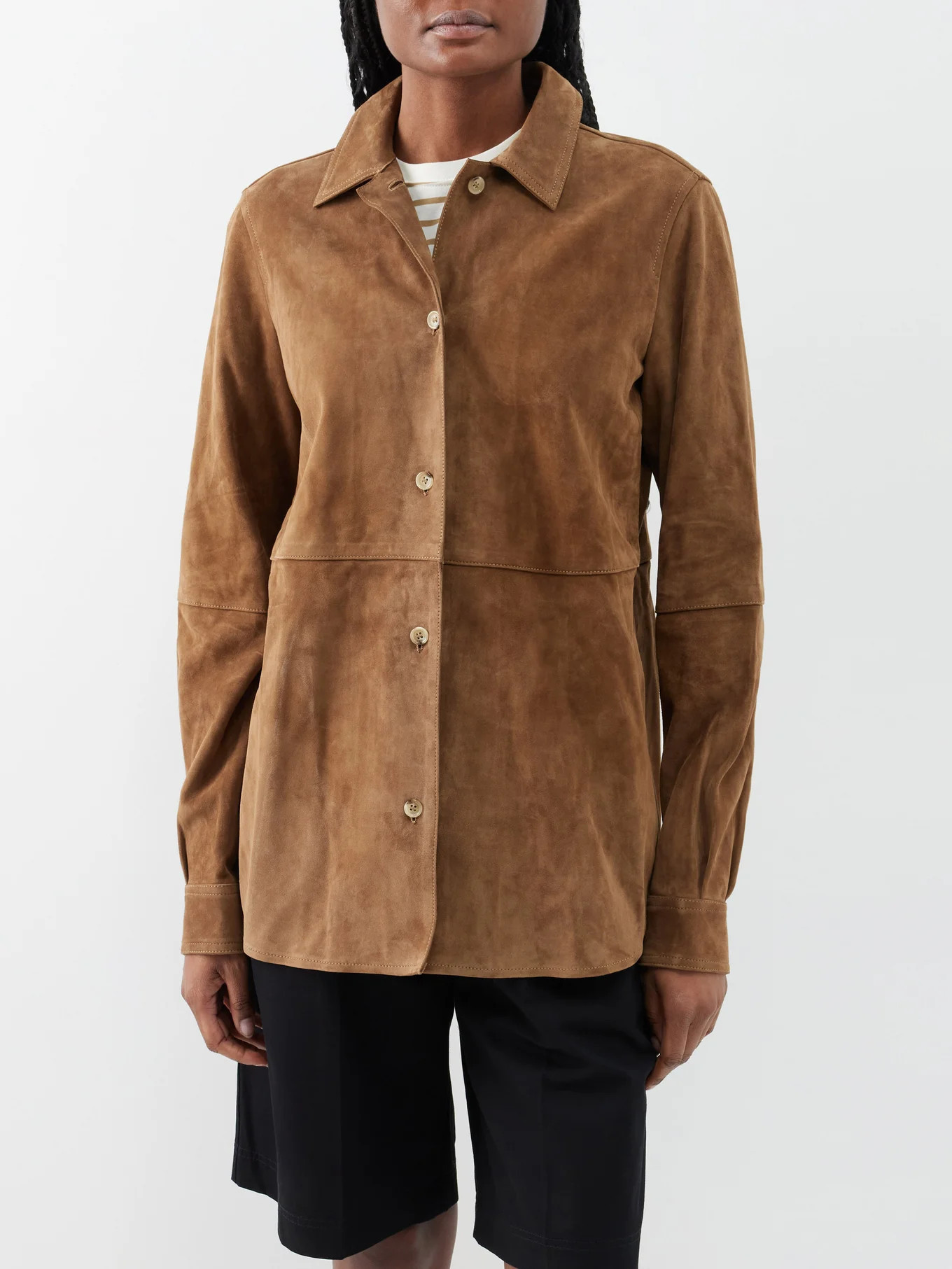 Panelled suede shirt | Toteme | Matches (UK)