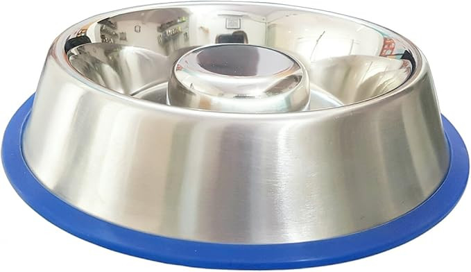 Mr. Peanut's Stainless Steel Interactive Slow Feed Dog Bowl with a Silicone Base, Fun Healthy Blo... | Amazon (US)