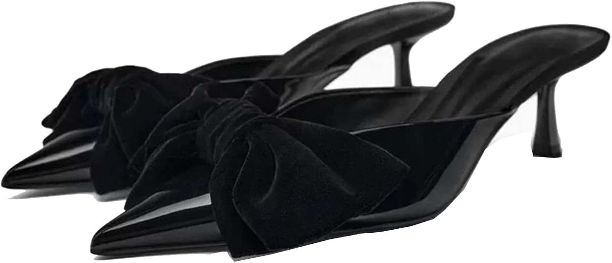 Kitten Heel Bow Mules for Women Slip On Mules | Amazon (US)