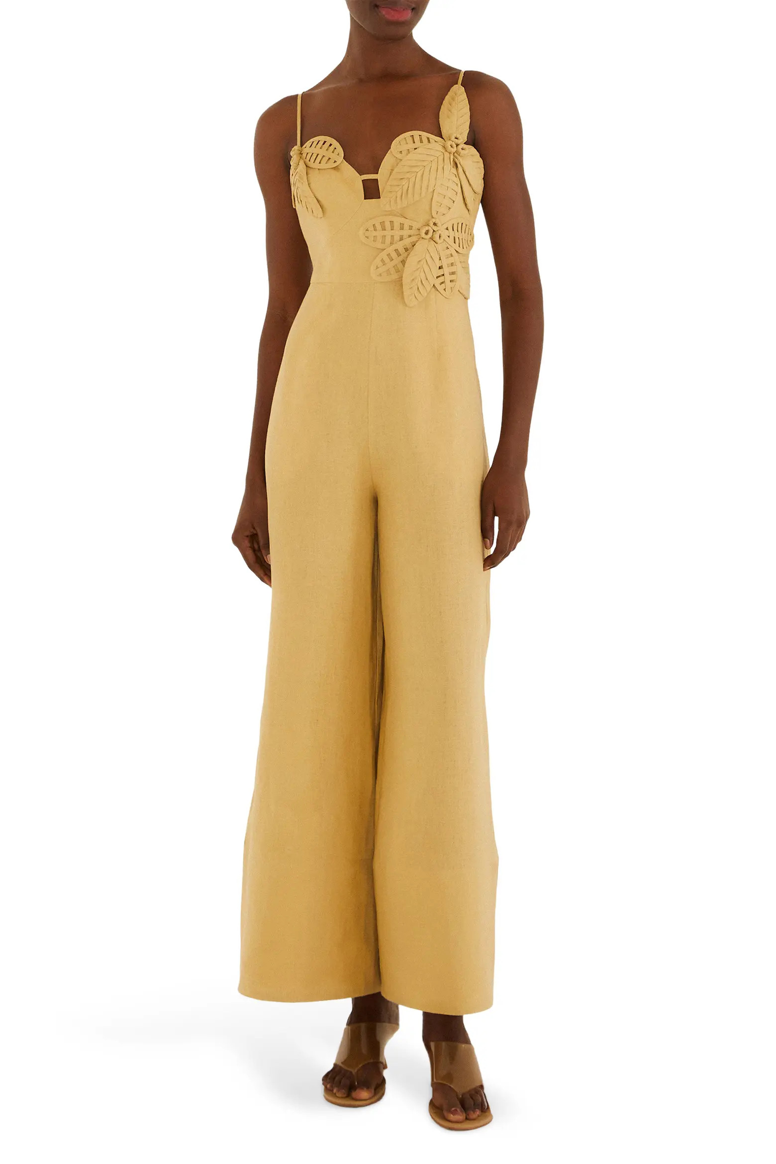 Sand Flowered Wide Leg Jumpsuit (Women) | Nordstrom | Nordstrom