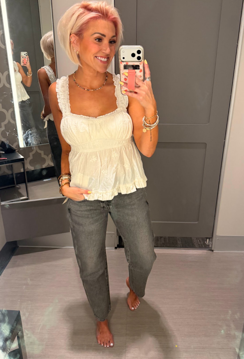 Love this girly little top from Target and these jeans are the perfect wash. Top: Medium // Jeans: 2 

 #LTKootd