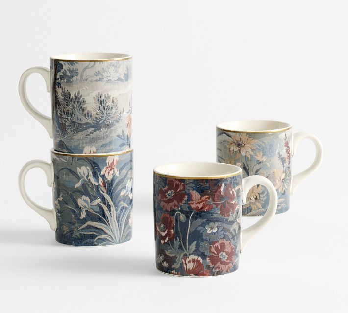Kravet Stoneware Folly Scenic Stoneware Mugs - Set of 4 | Pottery Barn (US)