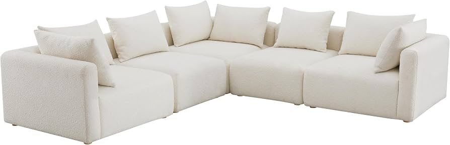 Tov Furniture Hangover Cream Boucle 5-Piece Modular L-Sectional | Amazon (US)