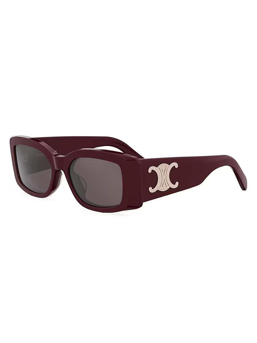 Women's Triomphe 53MM Rectangular Sunglasses - Shiny Bordeaux Smoke | Saks Fifth Avenue