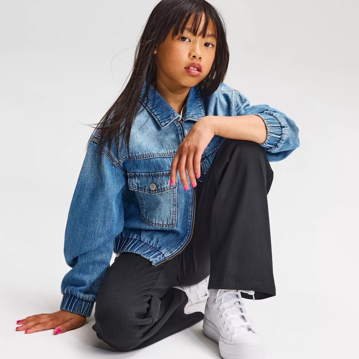 Girls' Wide Leg Leggings - Cat & Jack\u2122 - Black XS Slim | Target